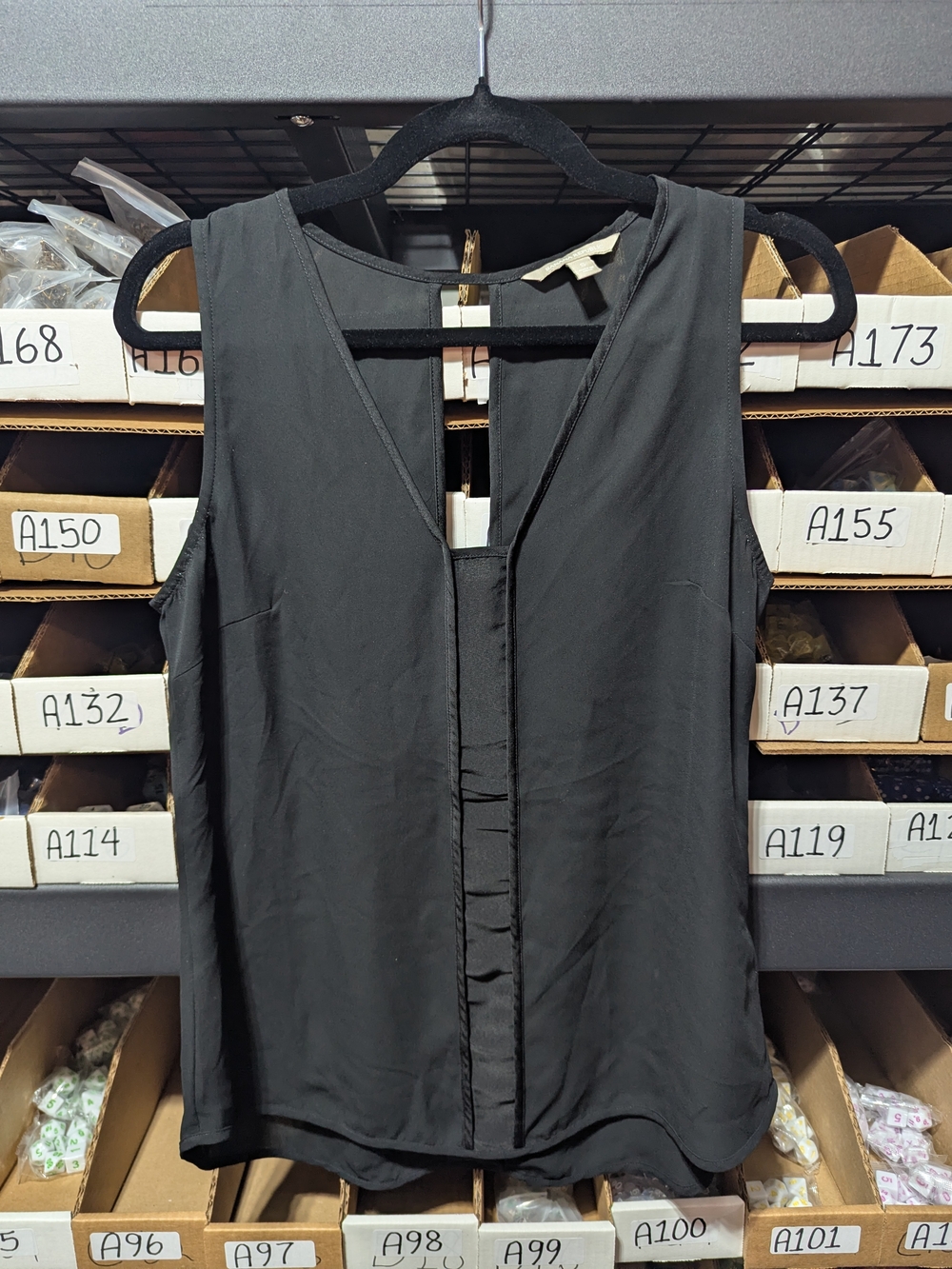 Women's Sleeveless V-Neck Blouse - Black S